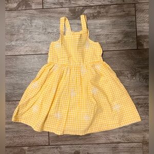 Sunny Yellow Checkered Kids Dress